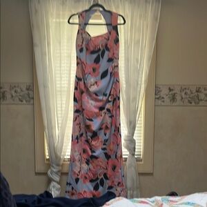 Adrianna Papell Floral Maxi Dress - Pink and Blue